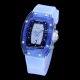 Richard mille RM07-02 Blue Transparent Case White Rubber Strap Watch(3)_th.jpg